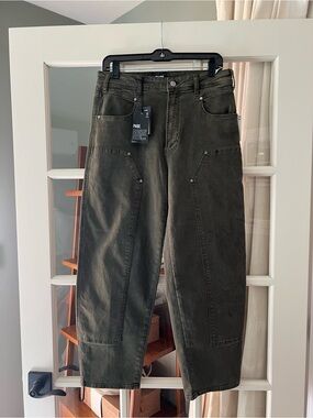 PAIGE Women’s Olive Green Utility Jeans